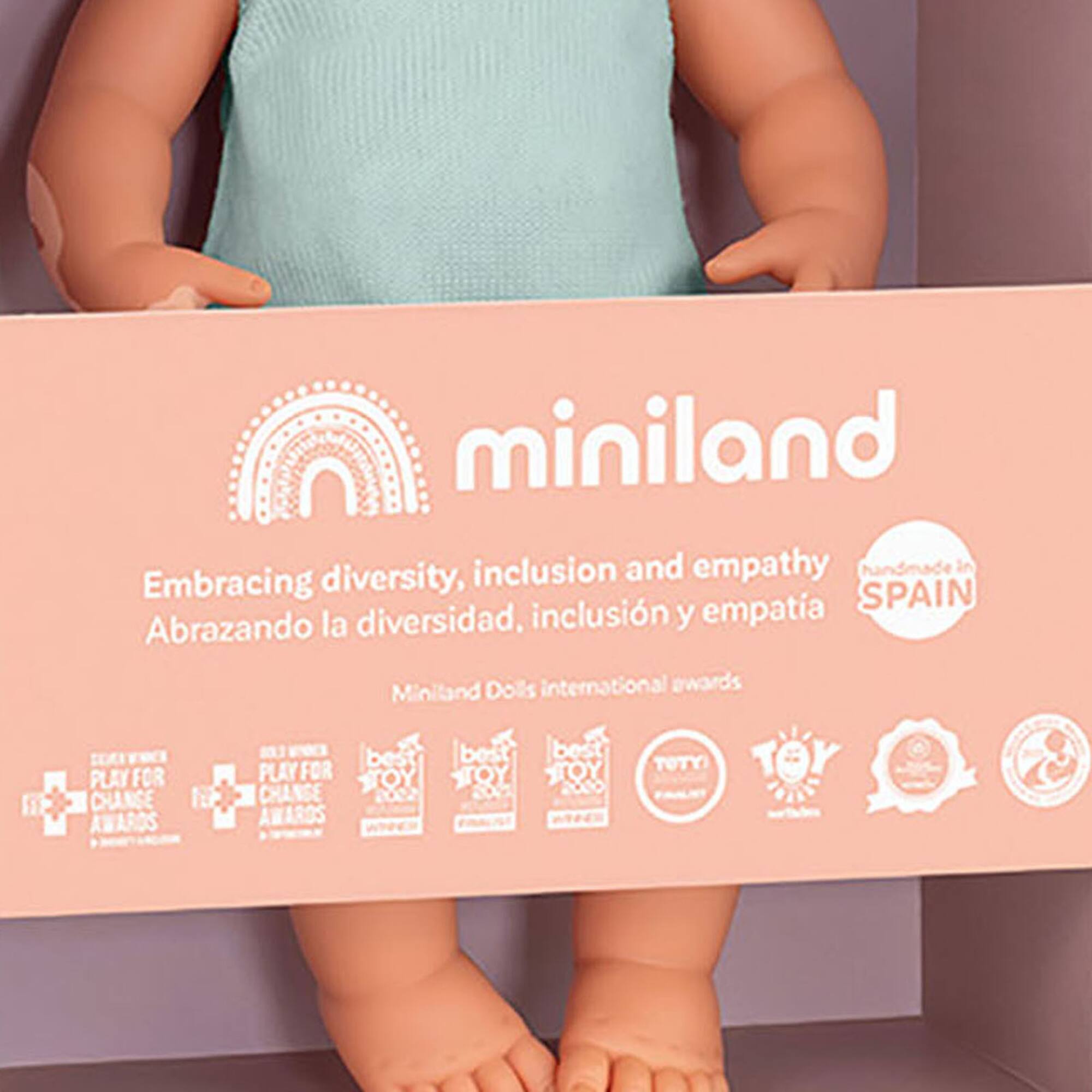 Miniland 15" Anatomically Correct Caucasian Blonde Girl Baby Doll with Vitiligo